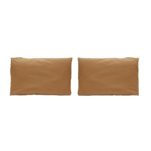 2 Fundas de almohada de algodón percal 50x75  cm marrón cla…