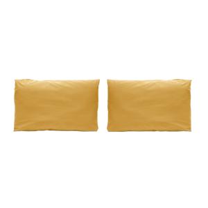 2 Fundas de almohada de algodón percal 50x75  cm mostaza