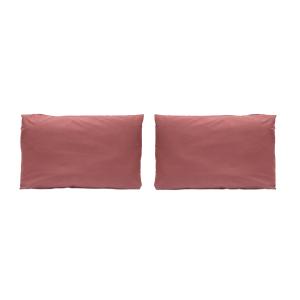2 Fundas de almohada de algodón percal 50x75  cm rosa oscur…