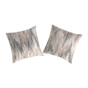 2 Fundas de almohada de algodón percal 65x65 cm gris