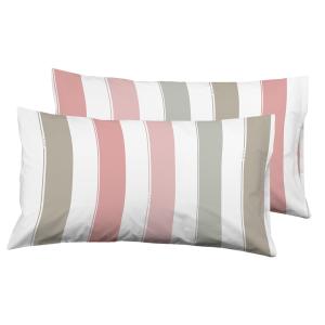 2 fundas de almohada de algodón rosa pastel 50x80 cm