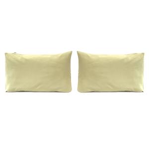 2 Fundas de almohada de lino/algodón orgánico 50x75cm amari…