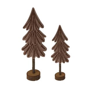 2 pequeños árboles de Navidad de mesa en madera y fieltro m…