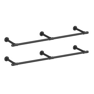 2 percheros de pared de estilo industrial de color negro