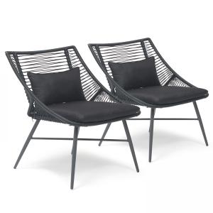 2 sillas de acero negro