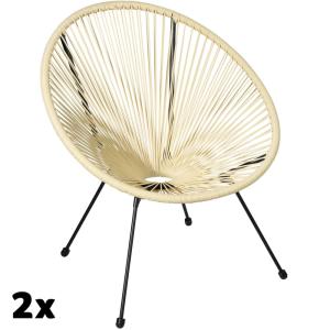 2 sillas de jardín diseño retro, estilo acapulco 70,5x69x78…