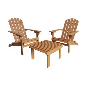 2 sillones de madera con reposapiés, madera