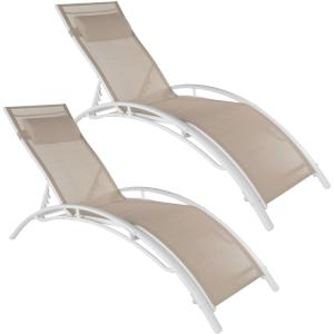 2 tumbonas, aluminio, ajustable en 5 niveles, 180 x 59 x 50…
