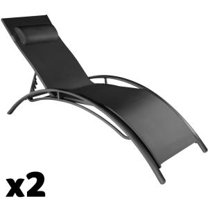 2 tumbonas, aluminio, ajustable en 5 niveles, 180 x 59 x 50…