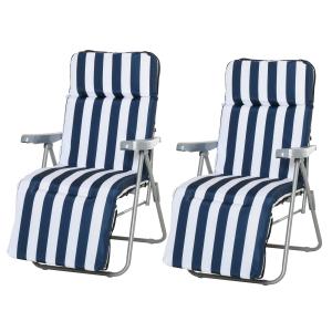 2 tumbonas plegables 60x75x102 cm azul