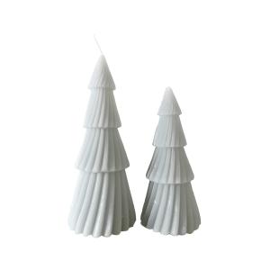 2 velas navideñas en forma de árbol en cera de soja color p…