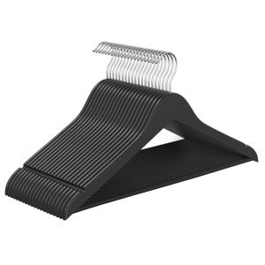 20 perchas de madera con muescas de color negro