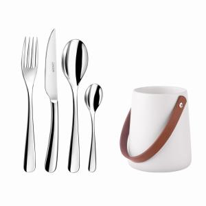 24 cubiertos de mesa con soporte de almacenamiento portátil…