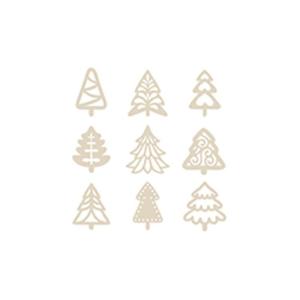 27 mini adornos de madera - árboles de navidad