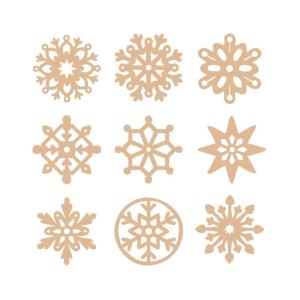 27 mini decoraciones de madera - copos de nieve