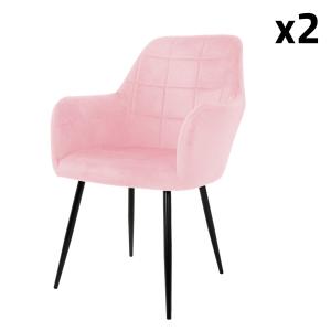 2x sillón mueble de comedor oficina rosa asientos sofá retr…