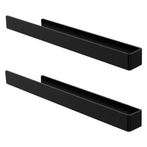 2x toalleros de pared sin taladrar acero negro