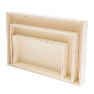 3 bandejas rectangulares de madera 100% fsc