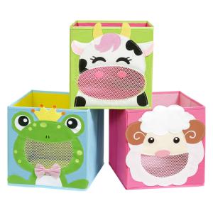 3 cajas de almacenaje de 27 x 27 x 27 cm de color azul y ve…