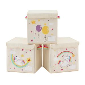 3 cajas de almacenaje de 30 x 30 x 30 cm de color beige