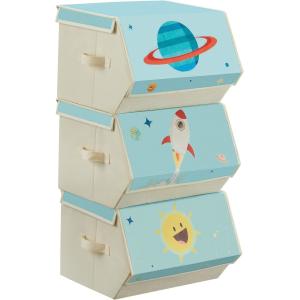 3 cajas de almacenaje de 38 x 35 x 25 cm de color azul