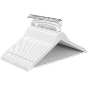 30 perchas de madera con muescas de color blanco