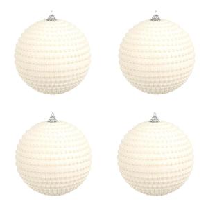 4 bolas de Navidad con perlas blancas de plástico diámetro…