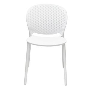 4 sillas de jardín de diseño lolly en resina blanca
