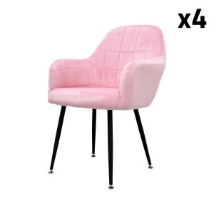 4x sillón mueble de comedor rosa asientos