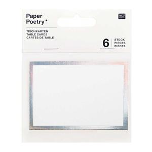 6 tarjetas de asientos plateadas