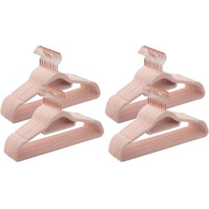 60 perchas de terciopelo antideslizantes de color rosa