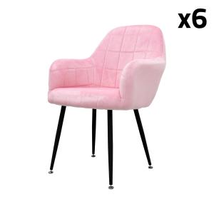 6x sillón mueble de comedor rosa asientos sofá retro tapiza…