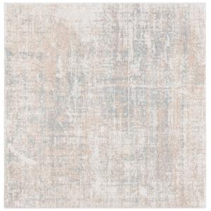 Abstracto moderno beige/pizarra alfombra 120 x 120
