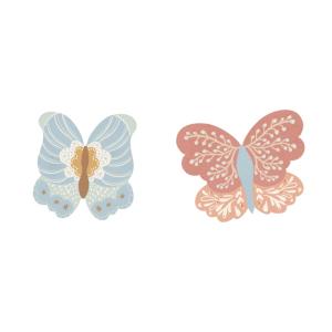 Adhesivo de vinilo xl mariposas azul y rosa