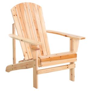 Adirondack silla para jardín 72.5x97x93 cm madera natural