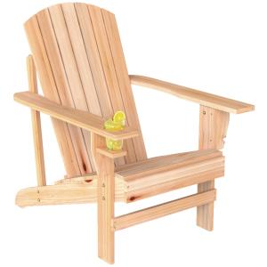 Adirondack silla para jardín 72x95x93 cm madera natural