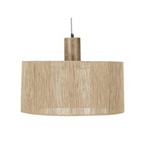 Adorno colgante de yute trenzado y madera de mango