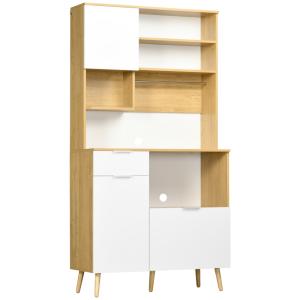 Alacena de cocina 93x40x180 cm natural y blanco