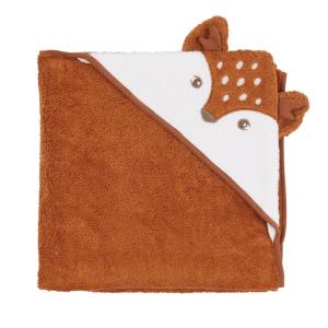 Albornoz para niños de algodón crudo y caramelo 100x100 cm