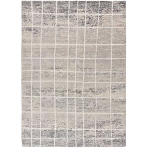 Alfombra abstracta con texturas en tonos grises, 080X150 cm