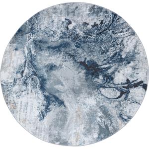 Alfombra abstracta moderna azul/gris ø 160