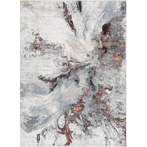 Alfombra abstracta moderna gris/rojo 160x220