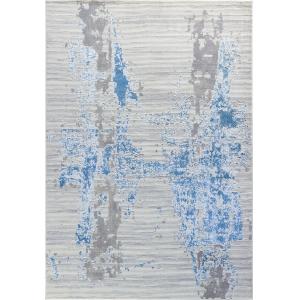 Alfombra abstracta moderna marfil/azul/gris 120x170