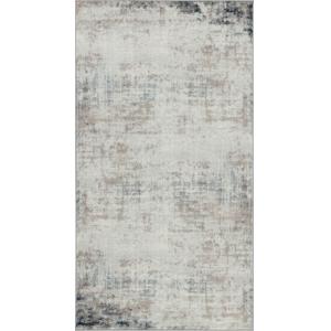Alfombra abstracta moderna marfil/gris/azul 80x150