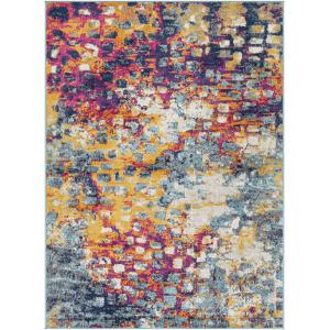 Alfombra abstracta moderna multicolor/naranja 160x215