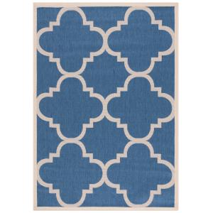 Alfombra azul/beige 160 x 231 cm