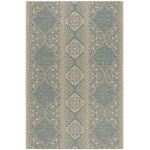 Alfombra azul/beige 79 x 152 cm