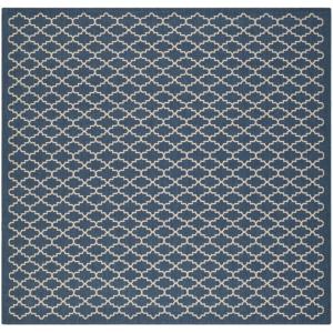 Alfombra azul marino/beige 160 x 160 cm