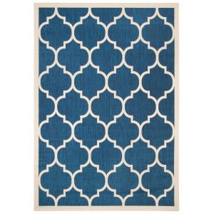 Alfombra azul marino/beige 201 x 290 cm
