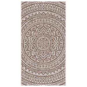 Alfombra beige/marrón 79 x 152 cm